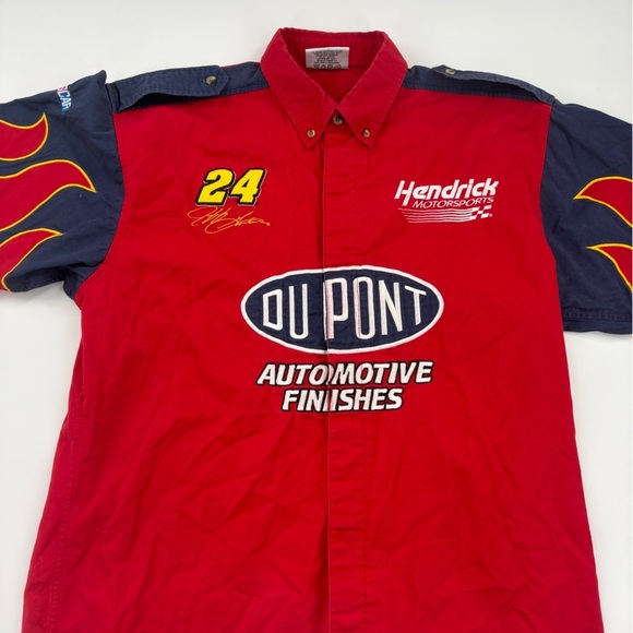 Vintage Nascar 24 Jeff Gordon Button Up Shirt Chase Authentic DuPont - Picture 3 of 5